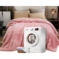 thumbnail image 6 of Weighted Heavy Korean Faux Mink Fleece Blanket 2 Ply Reversible Silky Soft Plush Warm The Best Winter Blanket Queen, Powerful Pink, 6 of 6