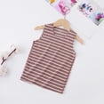 thumbnail image 4 of XYIJANI Shirts Toddler Kids Girls Dance Tank Top Racerback Crop Tank Top Stripe Sleeveless Sports Dance Top Ballet Gymnastics Dancewear Tops (Coffee,130), 4 of 4