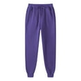 thumbnail image 4 of Purple Sweatpants Women Straight Leg Sweatpants for Women Bottom Fleece Joggers Drawstring High Waited Tapered Yoga Pants with Pockets, 4 of 5