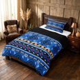 thumbnail image 2 of Manfei Southwestern Aztec Twin Comforter Sets, , Blue Black Bedding Set, Black Reversible 2pcs, 1 Comforter and 1 Pillowcase, 2 of 6