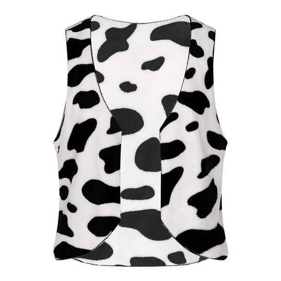FINALGANG Mens Sleeveless V Neck Cow Print Open Front Cropped Tank Top Summer Slim Streetwear Layering Casual Vest Waistcoat Tops Leisure Top