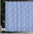 thumbnail image 3 of Ambesonne Floral Shower Curtain, Winter Color Falling Leaves, 69"Wx84"L, Ceil Blue and Off White, 3 of 4