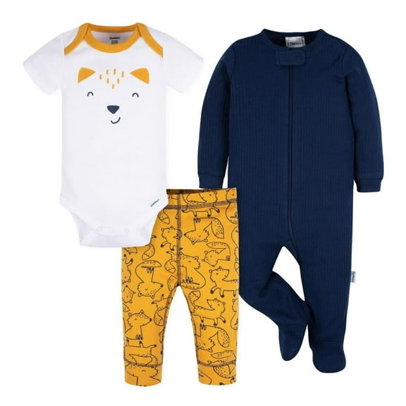 Set Gerber Para Niño Talla 18 Meses Pañalero, Pantalón y Memeluco Diseño Zorro Color