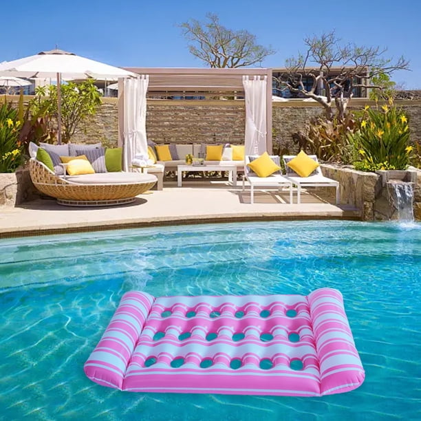 Cama inflable para dormir en el agua, tumbona flotante de PVC, colchón de aire portátil para piscina, colchón de aire para Fiesta EN LA Piscina de natación