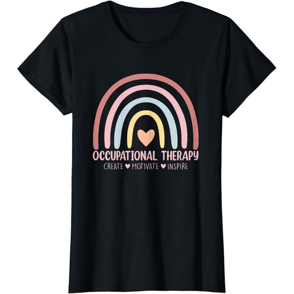 Occupational Therapy Worker OT Boho Rainbow Retro Gifts T-Shirt