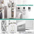 thumbnail image 4 of Bathroom Floor Storage Cabinet - Linen Floor Cabinet with Doors and Adjustable Shelves, Freestanding Side Storage Organizer for Bathroom, Living Room, Entryway, Kitchen Storage Unit (White), 4 of 7