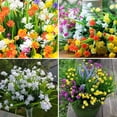 thumbnail image 4 of 8 Bundles Outdoor Artificial Fake Flowers UV Resistant Shrubs Plants, Faux Plastic Greenery for Indoor Outdoor Garden Porch Window Box Home Decor, 4 of 14