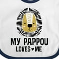 thumbnail image 4 of Inktastic My Pappou Loves Me Grandson Lion Boys Baby Bib, 4 of 4