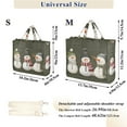 thumbnail image 2 of FORMRS Womens Corduroy Tote Bag Crossbody Shoulder Handbag with Pocket, Gray Cute Snowmen, 2 of 7