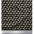 thumbnail image 1 of Soimoi Black Poly Georgette Fabric Tortoise Ocean Print Sewing Fabric Yard 52 Inch Wide, 1 of 3