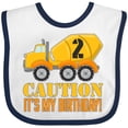 thumbnail image 3 of Inktastic 2nd Birthday Construction Truck, Cement Mixer - 2 Years Old Boys or Girls Baby Bib, 3 of 4