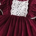 thumbnail image 6 of Mikrdoo Baby Girls Dress Satin 3 Months Girls Lace 6 Months Girls Long Sleeve One Piece Winter Dress Red, 6 of 8