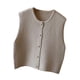 thumbnail image 5 of Chaleco de punto, ropa, cuello redondo, diseño retro, informal, con botones, moderno, camisetas sin mangas para Beige, 5 of 9