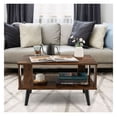 thumbnail image 2 of Coffee Table with Storage, Mid-Century Modern Living Room Table, Rustic Brown, 2 of 8