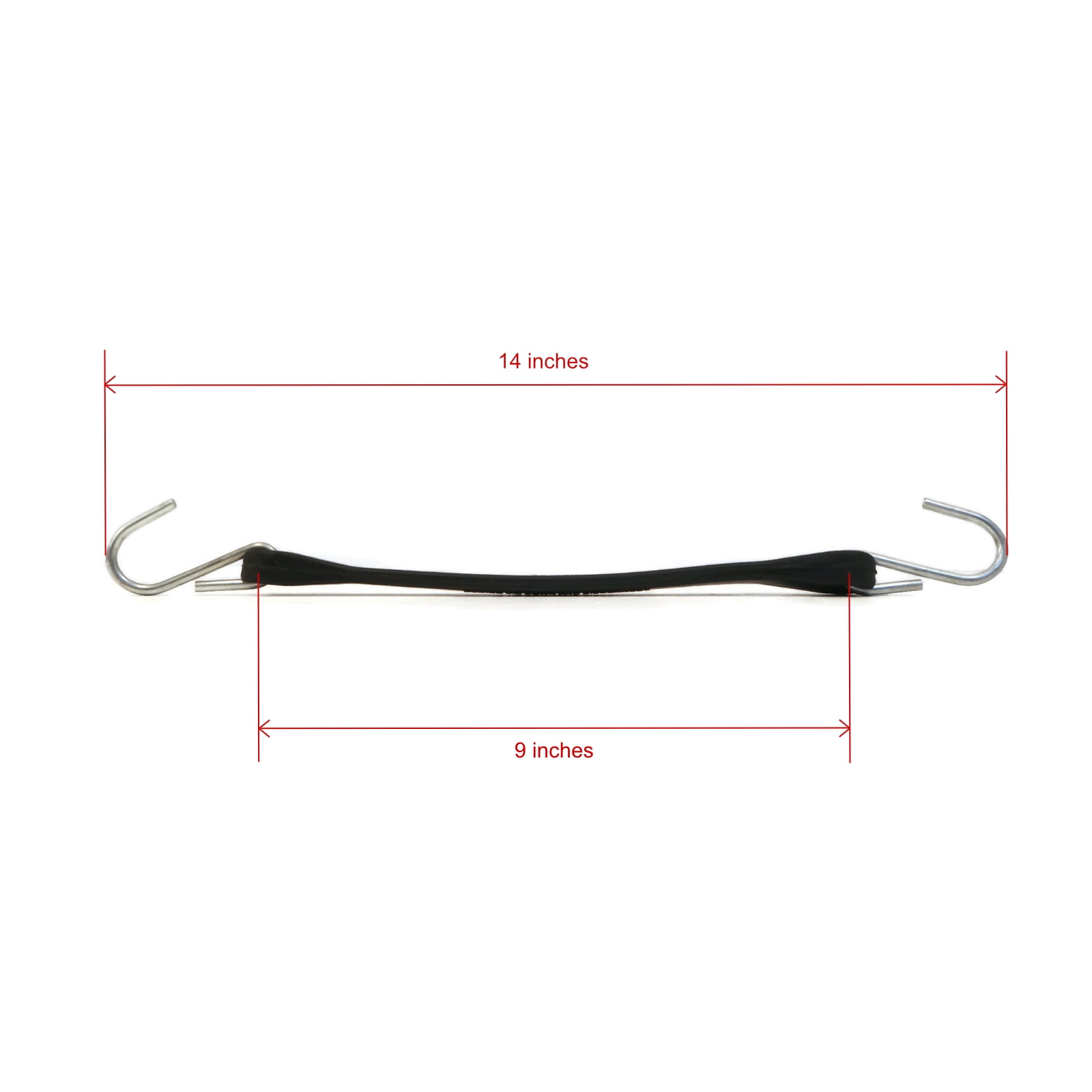 RAParts (15) 9" Heavy Duty Natural Black Rubber Tarp Straps (Bungee Cords) w/ Hooks