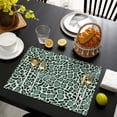 thumbnail image 3 of Green and Dark Green Giraffe Pattern Summer Placemats Table Placemats Set Of 6-Linen Kitchen Washable Placemats Table Mats 11.8"x17.7"Non-Slip Heat Resistant, 3 of 5