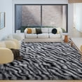 thumbnail image 2 of Janvonne 6x9 Fluffy Area Rug for Living Room Bedroom, Modern Shaggy Carpets Fuzzy Rug for Teens Dorm Bedside Home Decor Aesthetic, Heavy Duty Non Slip, Zebra Print, 2 of 8