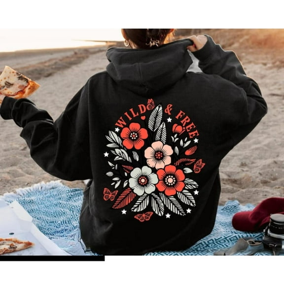 Bohemian Flower Hoodie Free Spirit Women’s Pullover