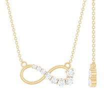 Rosec Jewels Certified Moissanite Infinity Necklace for Women (D Color VS1 Clarity), 18K Yellow Gold