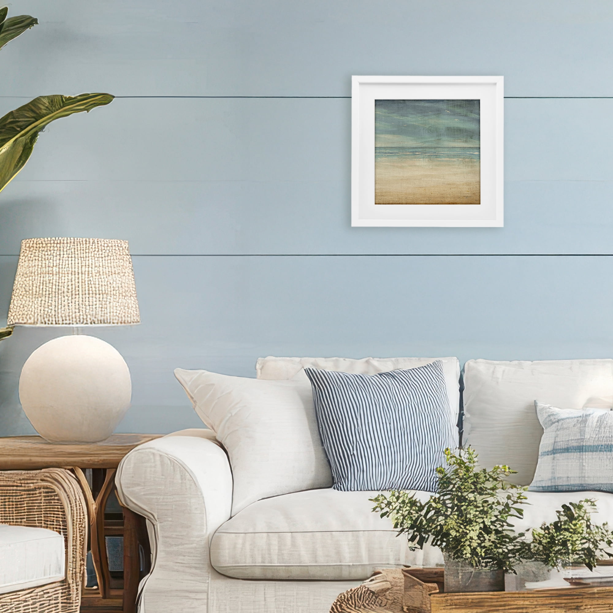Stupell Industries Moody Coastal Days White Framed Print Under Glass, design by Dan Meneely