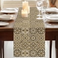 thumbnail image 3 of Table Runners 48 Inches Long Dress Scarves, Traditional Morocco Farmhouse Kitchen/Dining Table Runner, Short Coffee Tablerunners, Vintage Abstract Geometric Art Brown 13x48 Inch, 3 of 9