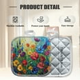 thumbnail image 2 of 4 Pack Pot Holders,Kitchen Essential, Potholder Set,Vivid Oil Painted Wildflowers In Full Bloom, 2 of 6