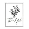 thumbnail image 4 of Stupell Industries Thankful Script Delicate Botanical Blooms Petals Bouquet Graphic Art White Framed Art Print Wall Art, Design by Lettered and Lined, 4 of 5