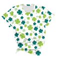 thumbnail image 5 of KIHOUT Nouveaux Arrivlas T-Shirts pour Femmes Fête de la Saint-Patrick, Mode Grande Taille Col Rond Manches Courtes T-Shirt Imprimé Vert, Taille P-5TG, 5 of 5
