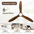 thumbnail image 3 of Sofucor 60-Inch Matte Black Ceiling Fan with Lights, Remote, Walnut Blades, Dimmable Light, Reversible DC Motor, 3 of 8