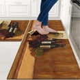 thumbnail image 2 of Wine Kitchen Mats for Floor, Farmhouse Kitchen Mats Cushioned Anti Fatigue 2 Piece Set, Kitchen Mat Set of 2 and Wine Kitchen Rugs and Mats for Home Kitchen Decor 17"x30"+17"x47", 2 of 6