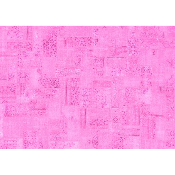 Ahgly Company Indoor Rectangle Abstract Pink Modern Area Rugs, 2' x 5'
