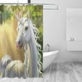 thumbnail image 2 of Coolnut Dreaming Unicorn Bath Shower Curtain Liners 72"x72", 100% Polyester Waterproof with C-Shaped Curtain Hook Modern Bathroom Decoration 1 Panel, 2 of 5
