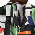 thumbnail image 3 of TAIAOJING Men Casual Shirts For Summer Cotton Linen Print Short Sleeve Colorblock Striped Lapel With Pocket Button Down Blouse Shirt, 3 of 5