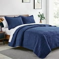thumbnail image 2 of Twin Quilt Set Navy Blue Bedspreads - Soft Bed Summer Lightweight Bedspread Comforter - Modern Style Coin Pattern Coverlet for All Season - 2 Pieces (1 Quilt, 1 Pillow Sham), 2 of 7