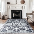thumbnail image 1 of 6x9 ft Area Rug, Washable Non-Slip Boho Design for Living Room, Bedroom, Patio & Outdoor Spaces, Black & White, Durable and Stylish Area Rugs, 1 of 12