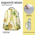 thumbnail image 4 of Lemon Pattern Students Backpack Cute Yellow Fruit School Bag with Vintage Floral Design, Comfortable and Durable, 4 of 6