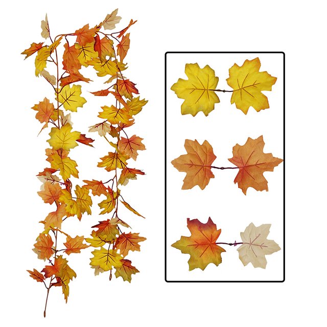 Injueey Guirnalda de hojas de arce de otoño Artificial de 180cm, planta colgante, decoración de fiesta para el hogar Decoración No.07 Injueey HA001259-07