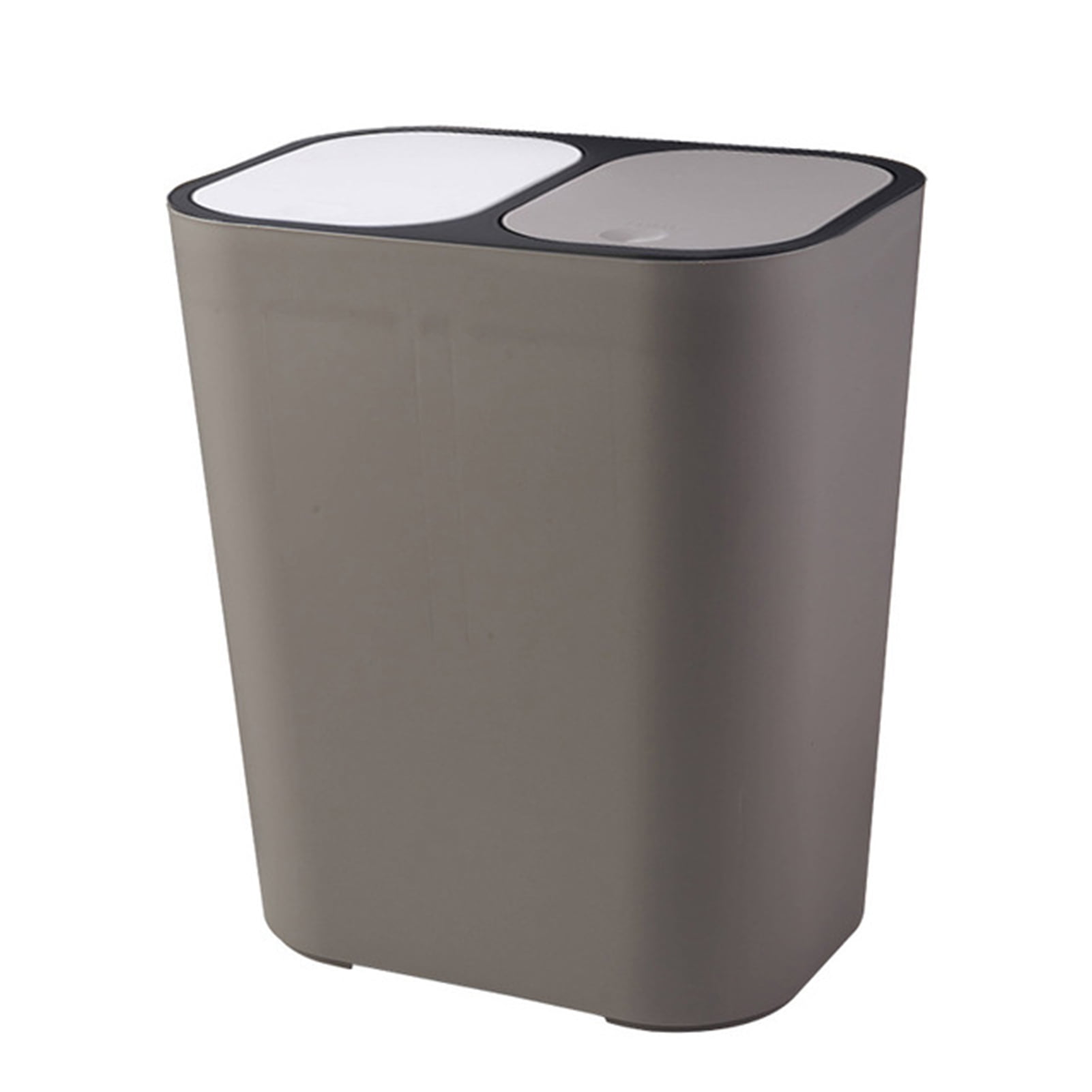 Taloit Double Recycling Waste Bin,Double Compartment Bin for Waste Separation Rectangle Plastic Push-Button Dual Compartment Trash Can 12liter