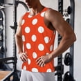 thumbnail image 5 of Pofeuu Orange And White Polka Dot1 Print Men's Workout Tank Tops Sleeveless Muscle Gym Shirt Quick Dry-Large, 5 of 7