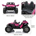 thumbnail image 4 of VOLTZ TOYS 2-Seater 24V Kids Ride On UTV - Realistic Off-Road Dune Buggy with EVA Tires, Spring Suspension, Remote Control & Music - Pink, 4 of 7