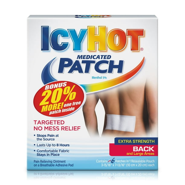 Icy Hot Medicated XL Backpatch (3 Ct), No Mess Pain Relief Walmart