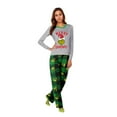 thumbnail image 2 of Cozy Crewneck & Drawstring Pants Set, Grínch Print Christmas Pajamas, Lounge Sets for Women(Women, XL), 2 of 4