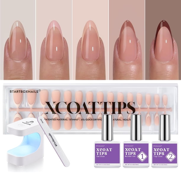 Presiona Gel French Nails BtartBoxNails XCOAT TIPS para tonos de piel