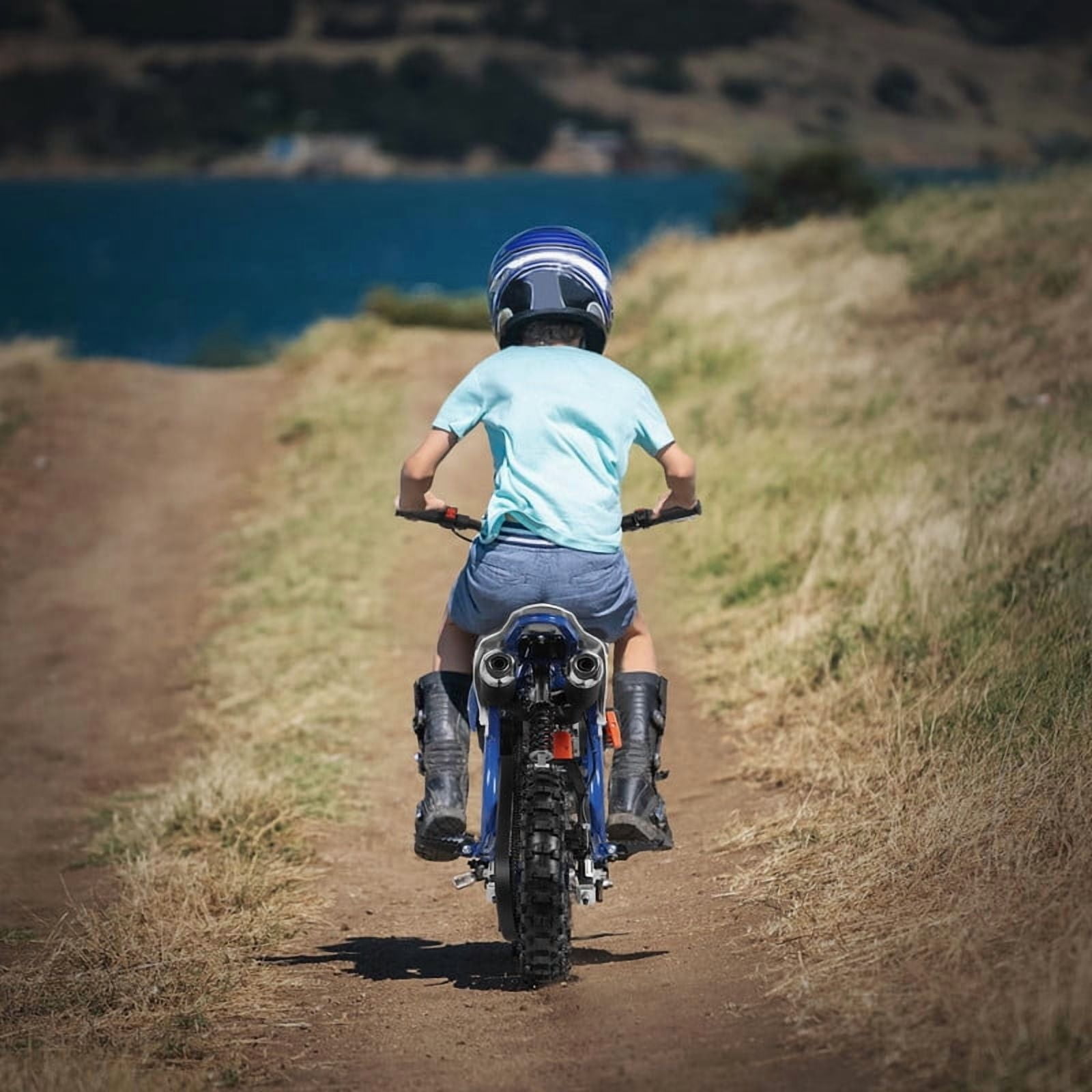 Kids Dirt Bike, 49cc 2-Stroke Motocross Bike, Gas Power Off Road Mini Motorcycle for Kids, Pocket Rocket Bike with Front Rear Disc Brakes, 2-Stroke Motor,,Fast Delivery from USA