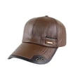 thumbnail image 2 of Sun Visor Hats for Women AURORADY Windproof Pu Leather Baseball Cap with Thick Fleece Adjustable Warm Outdoor Driving Headwear, Coffee One Size Baseball Caps, 2 of 9