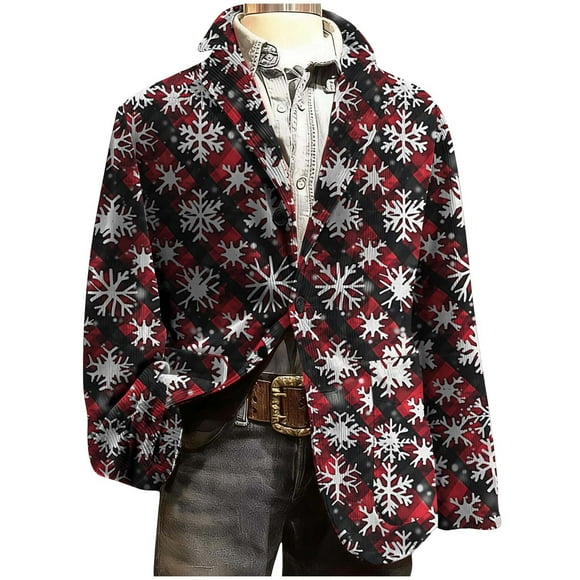 Birdeem Men's Dress Coats, Corduroy Print Ceremonial Party Coat, Pocket Button Design
