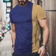 thumbnail image 2 of Sngxgn Mens Short Sleeve Gym Bodybuilding Tshirts Crewneck Tees Shirts Tops(Blue,XXXXL), 2 of 4