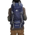 thumbnail image 4 of de viaje para acampar y senderismo de 60L, de viaje impermeable Molle con múltiples bolsillos, riñonera, transpirable acolchada ajusta Azul Soledad Senderismo Saco Grande, 4 of 8