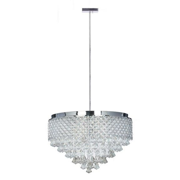 Finesse Decor Modern Cinderella 12 Light Crystal Round Chandelier, Silver