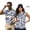 Blue Tropical Tree, variant on Aplkyhs Sunflower Matching Golf Shirts for Couple Lightweight His and Hers Golf Shirts Matching Moisture Wicking Mens Golf Shirt Breathable Fabric Suitable for Tennis Enthusiasts